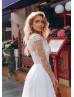 Silver Lace Wedding Dress With Lace Jacket